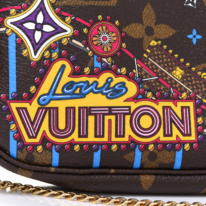 Louis Vuitton Monogram 2020 Christmas Animation Roller Coaster Mini Pochette Accessories Pivoine 8 of 9
