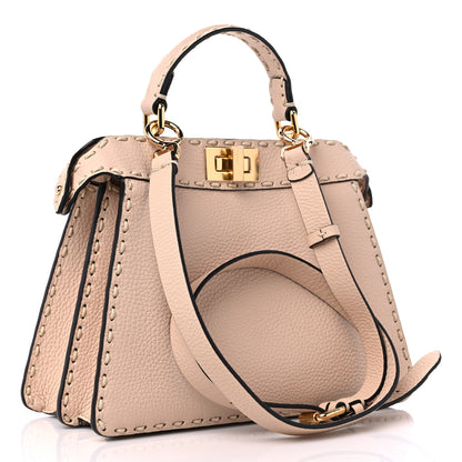 Fendi Vitello Granato Camoscio Selleria Macro Stitchings Small Peekaboo I SEE U Satchel Rosa Plaster 2 of 7