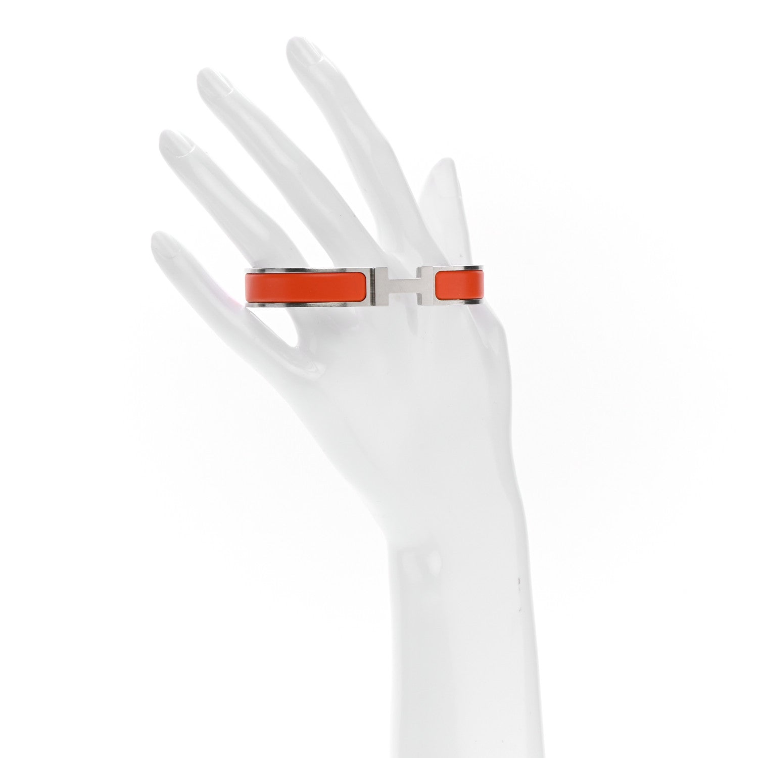 Hermes Matte Enamel Narrow Clic Clac HH Bracelet T6 Orange 2 of 4