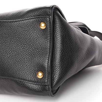 Prada Vitello Daino Sound Twin Pocket Satchel Black 9 of 9