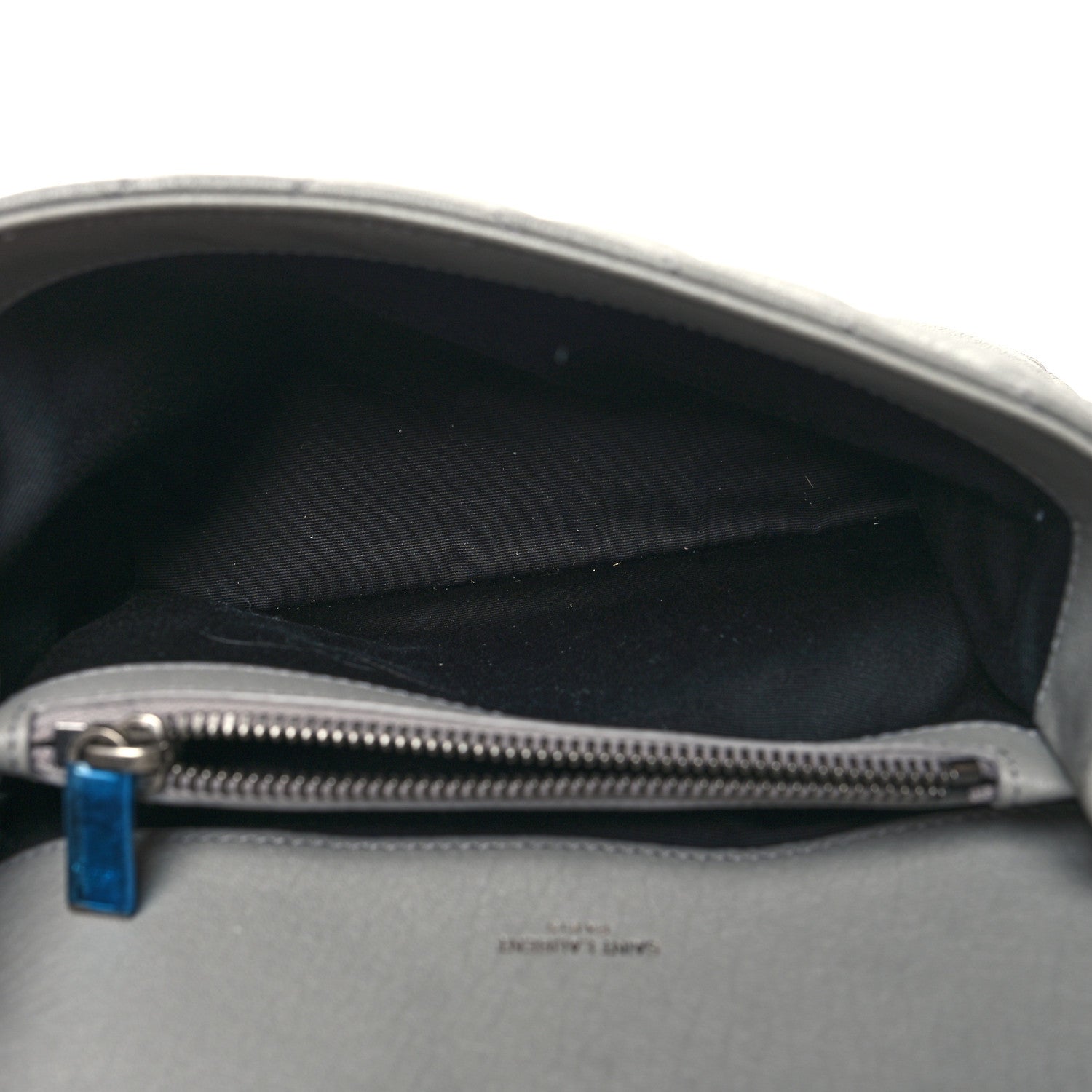 Saint Laurent Sheepskin Matelasse Chevron Monogram Medium College Bag Granite 5 of 11