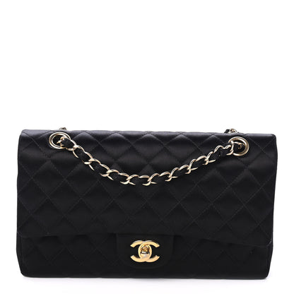 Chanel Satin Quilted Medium Double Flap Black 2 of 5