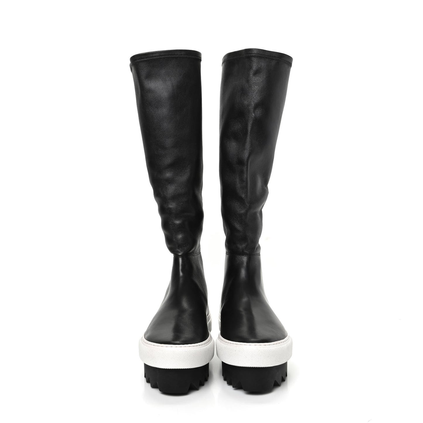 Lambskin Platform Knee Boots 37 Black