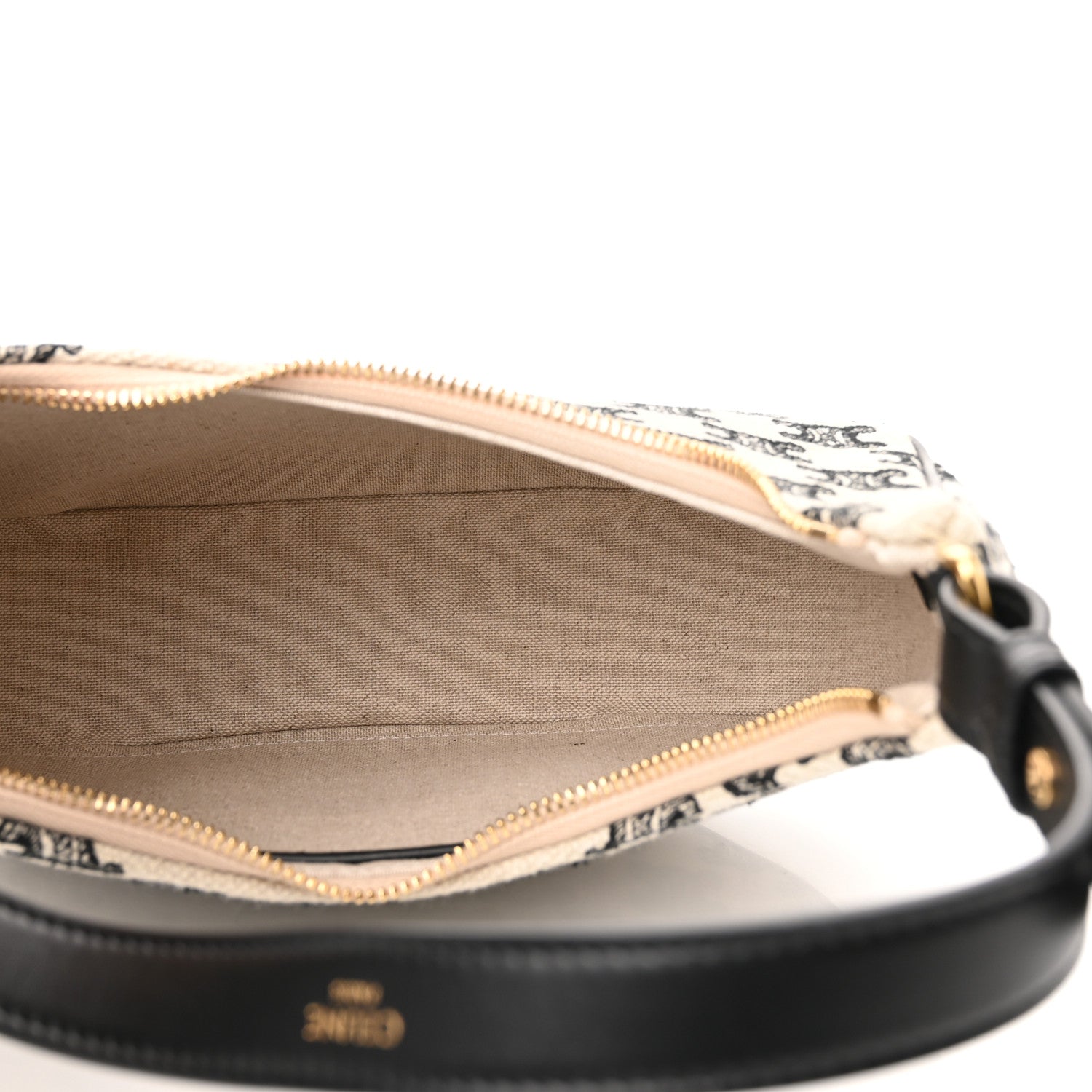Celine Embroidered Ava Triomphe Shoulder Bag Black 5 of 9