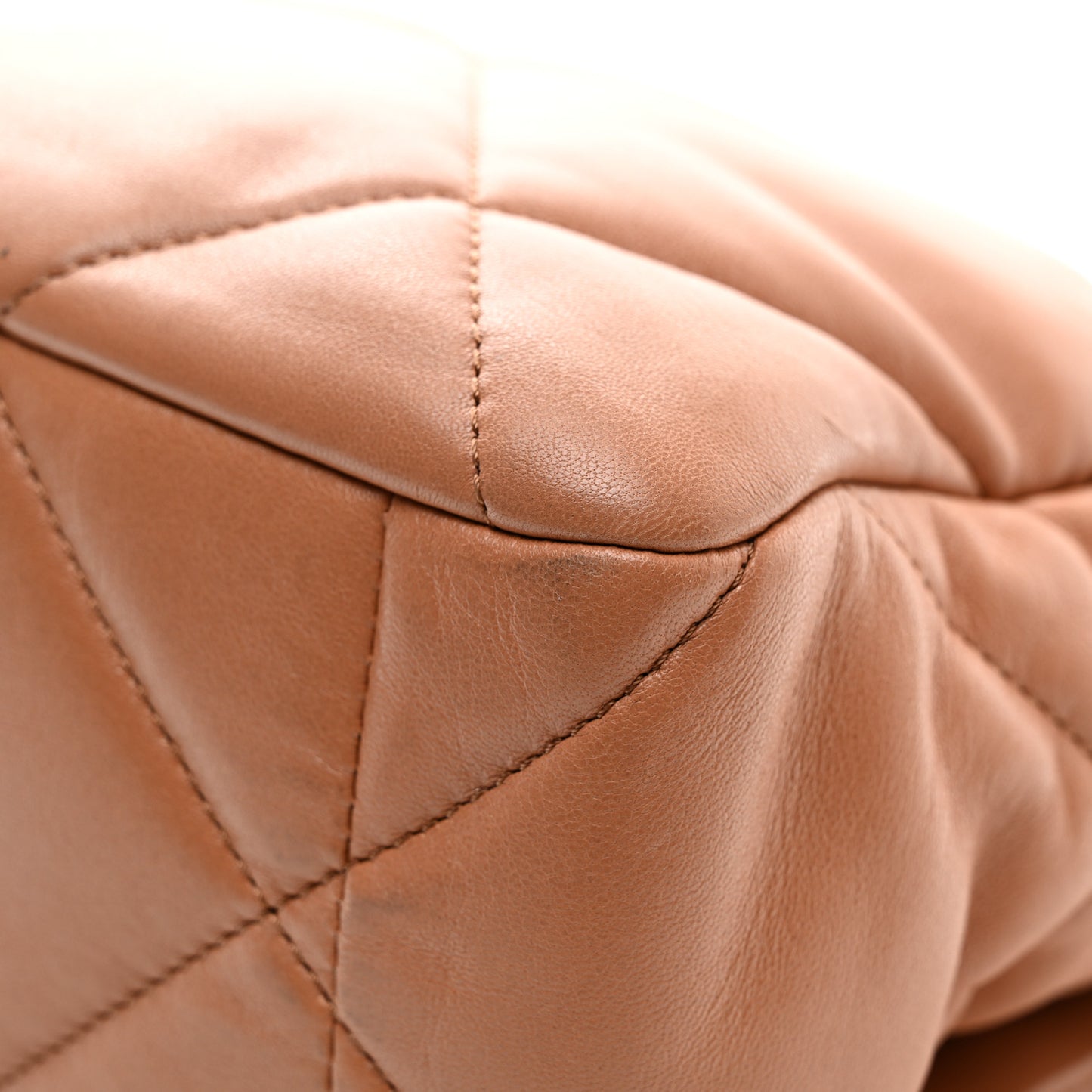 Lambskin Quilted Large Chanel 19 Flap Brown