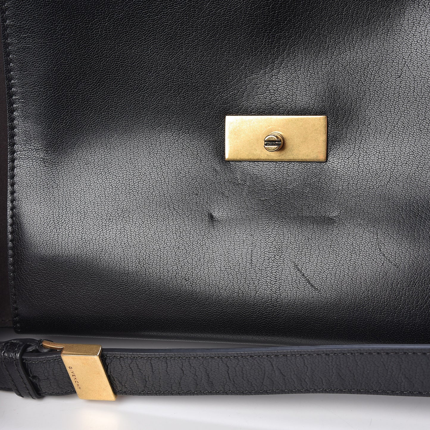 Goatskin Suede Large GV3 Flap Black Grey