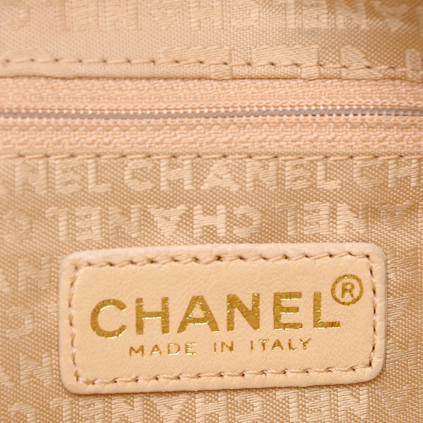 Lambskin Quilted CC Wristlet Beige