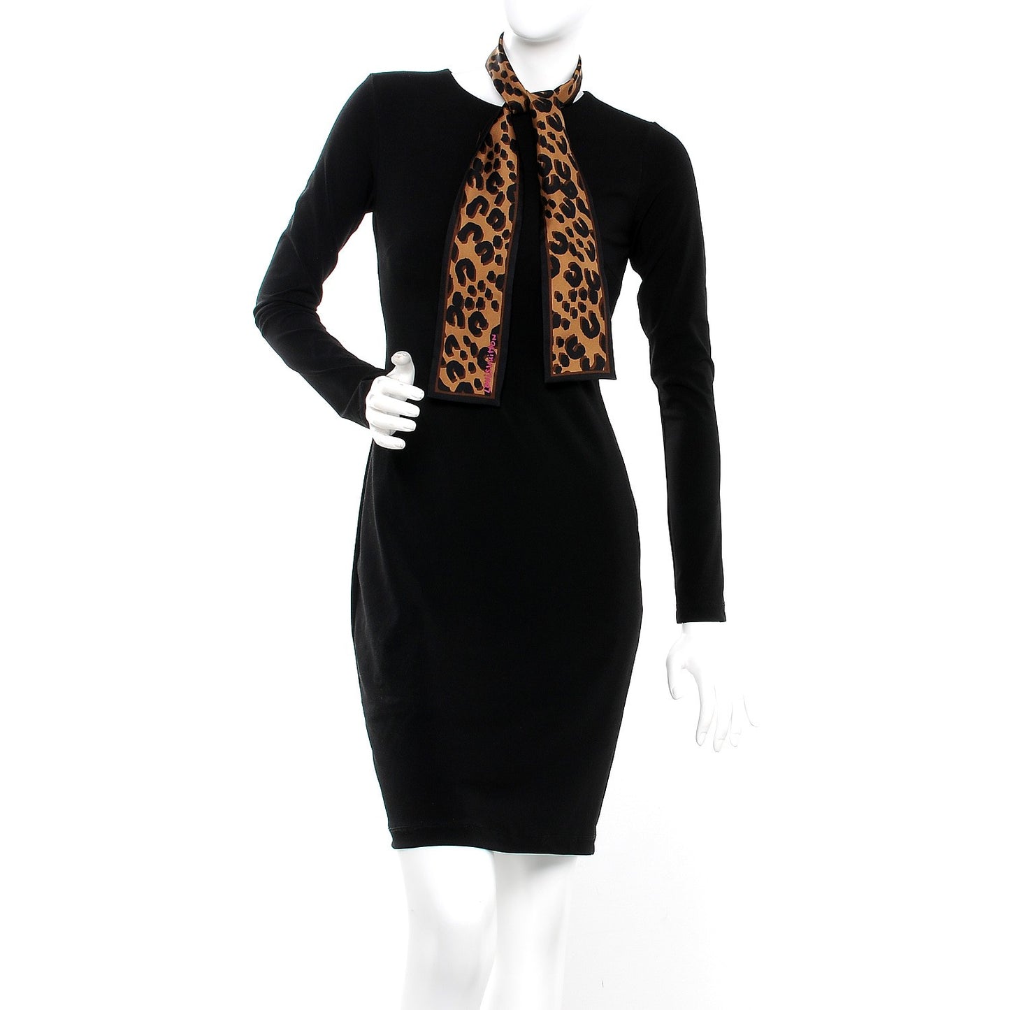 Silk Leopard Bandeau Scarf Marron