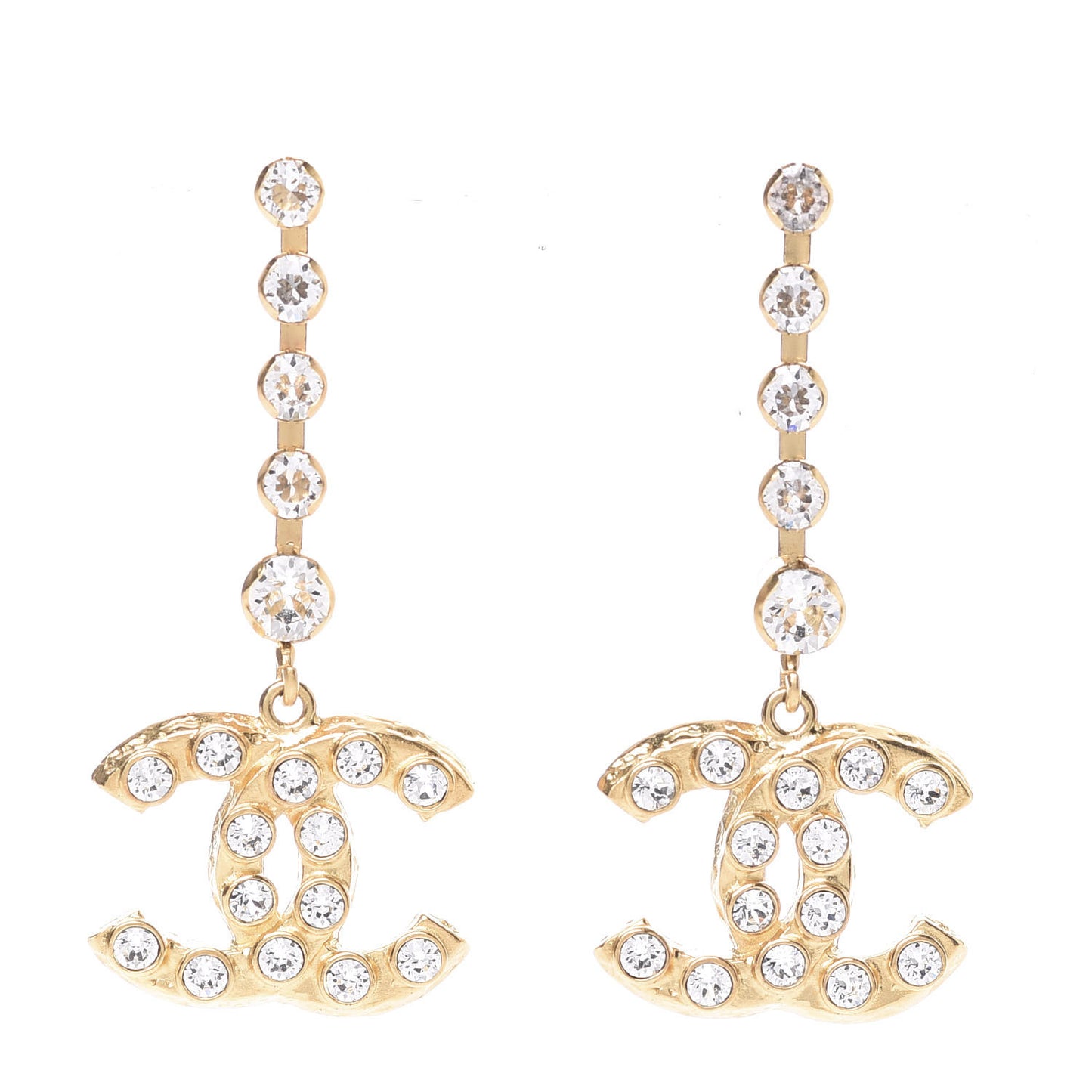 CC Crystal Drop Earrings Gold