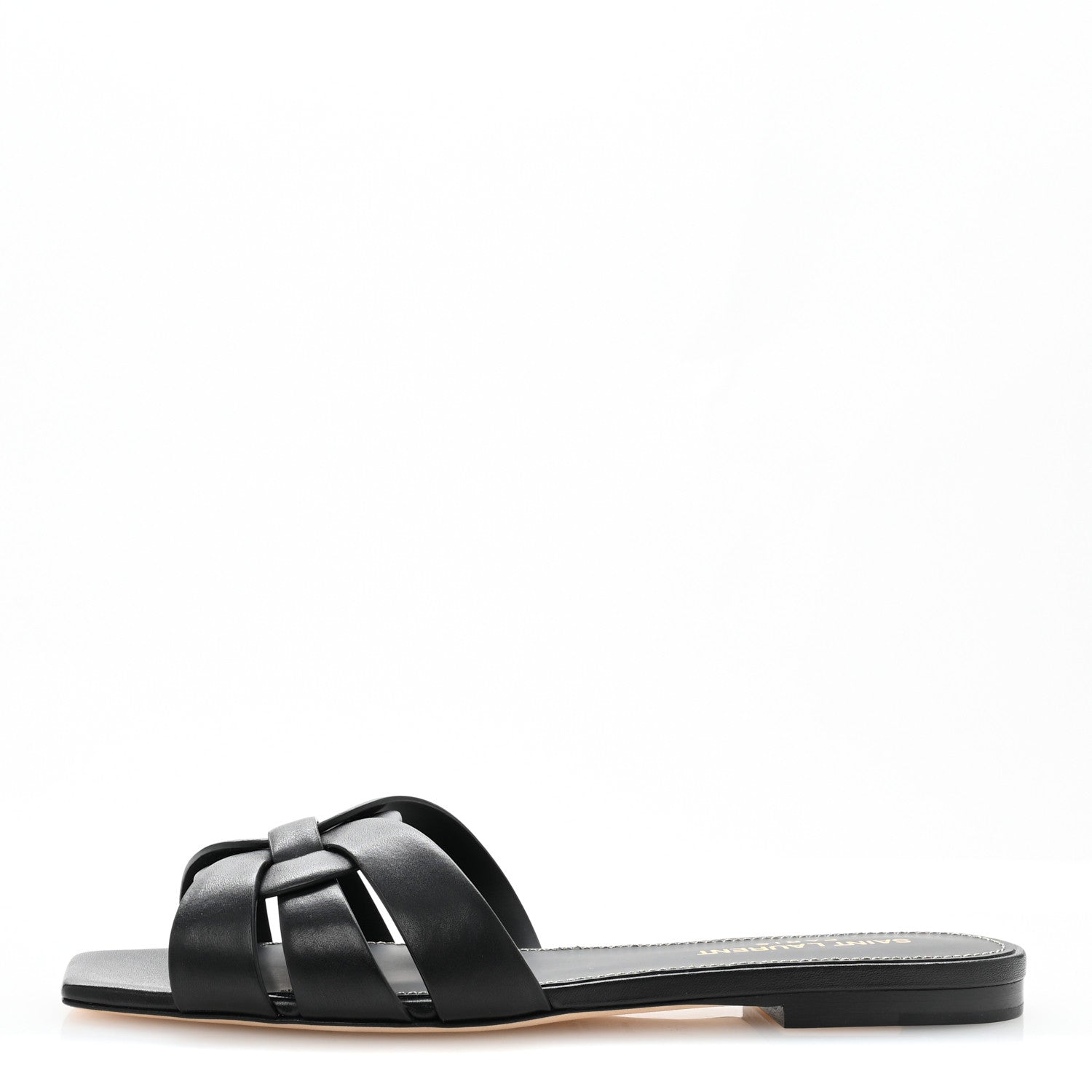 Saint Laurent Calfskin Tribute 05 Slide Sandals 36.5 Black 1 of 10