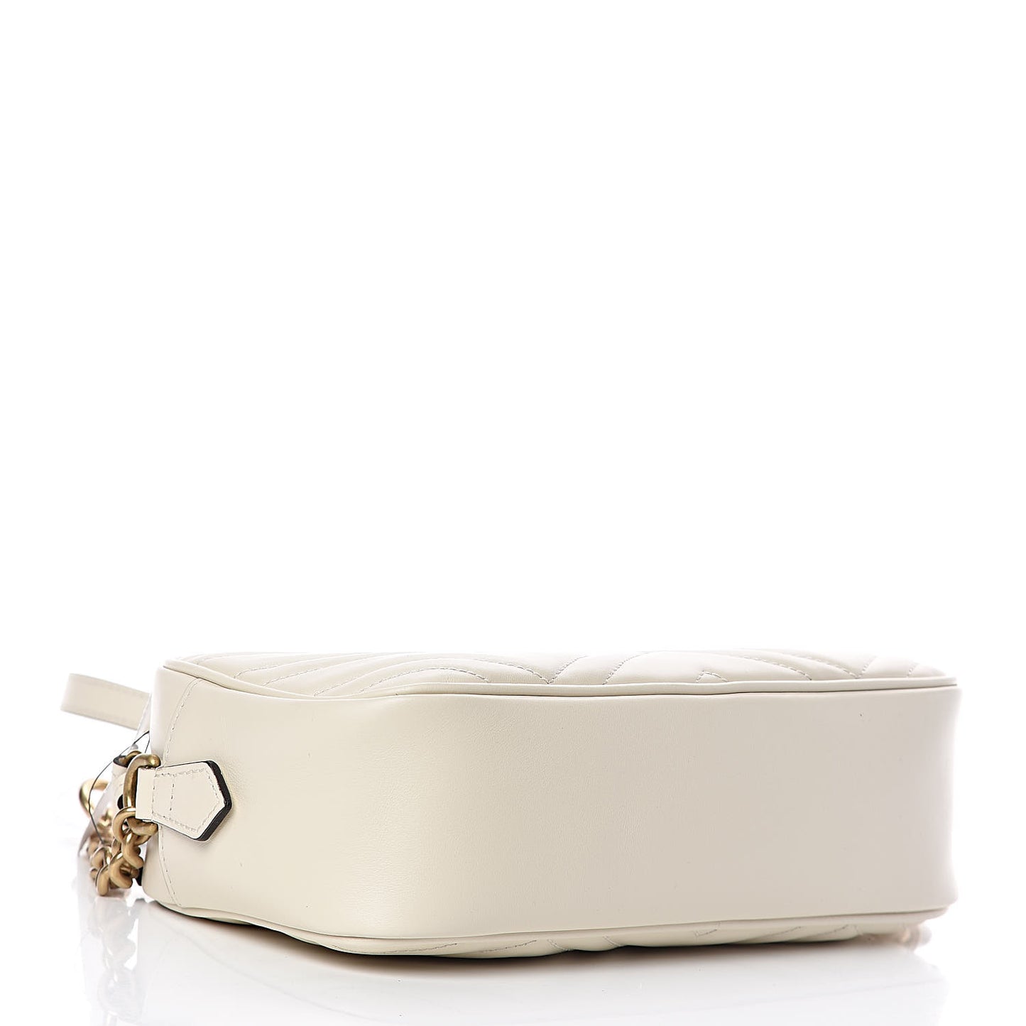 Calfskin Matelasse Small GG Marmont Chain Shoulder Bag White