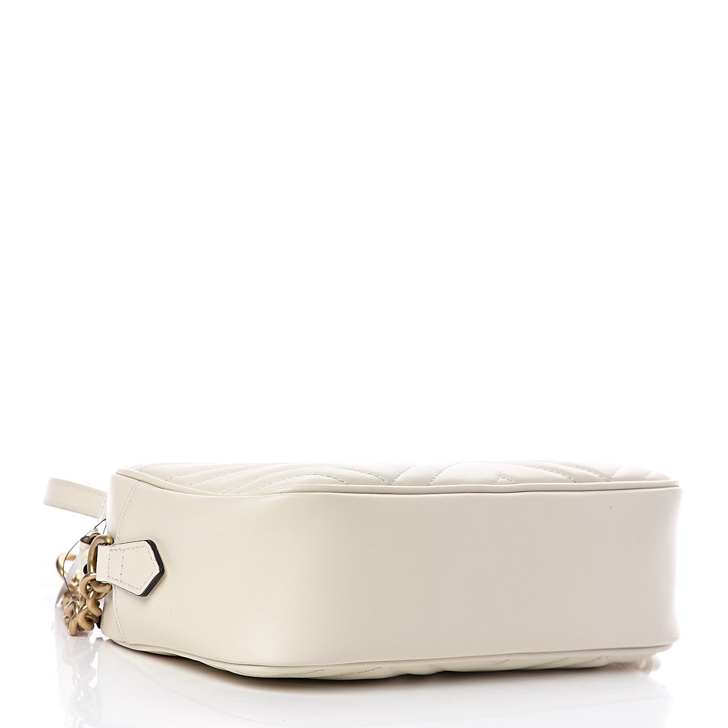 Gucci Calfskin Matelasse Small GG Marmont Chain Shoulder Bag White 4 of 10