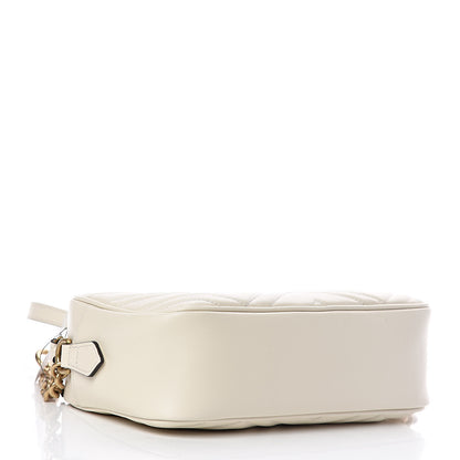 Gucci Calfskin Matelasse Small GG Marmont Chain Shoulder Bag White 4 of 10
