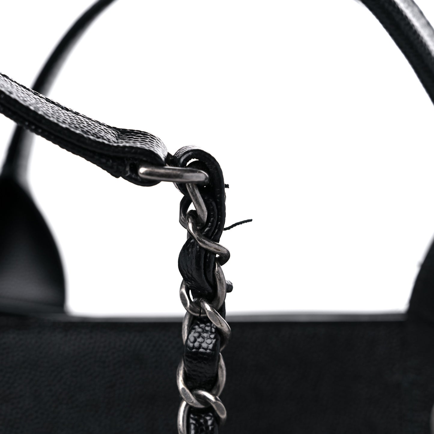 Caviar Small Studded Deauville Tote Black