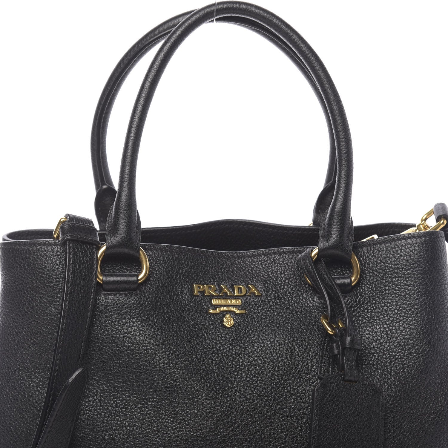 Prada Vitello Daino Tote Black 8 of 10