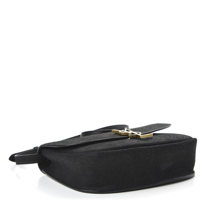 Saint Laurent Crocodile Embossed Monogram Nubuck Medium Kaia Satchel Black 7 of 12