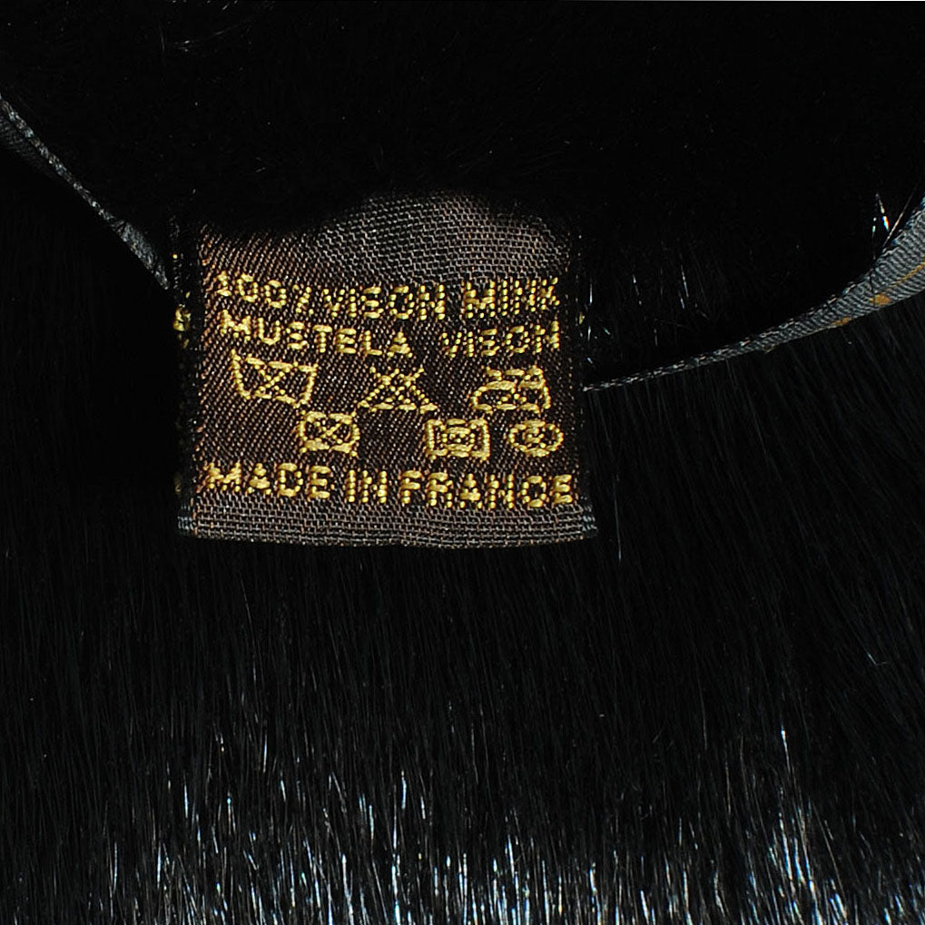 Mink Fur Vison Scarf Black
