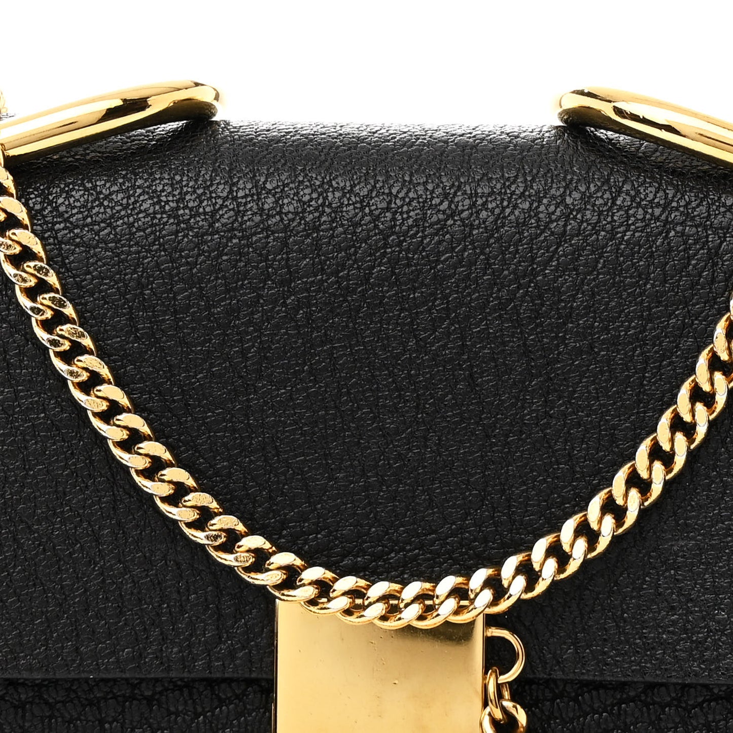Grained Lambskin Mini Drew Shoulder Bag Black