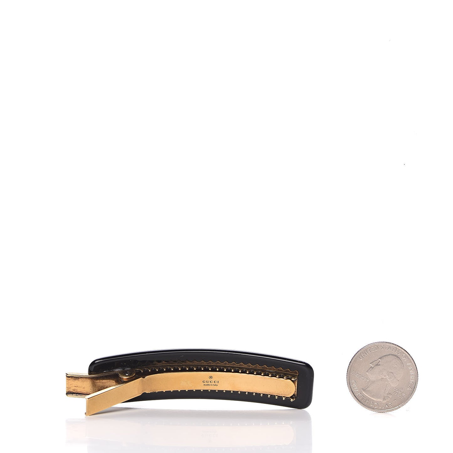 Resin Crystal Single Hair Barrette Black