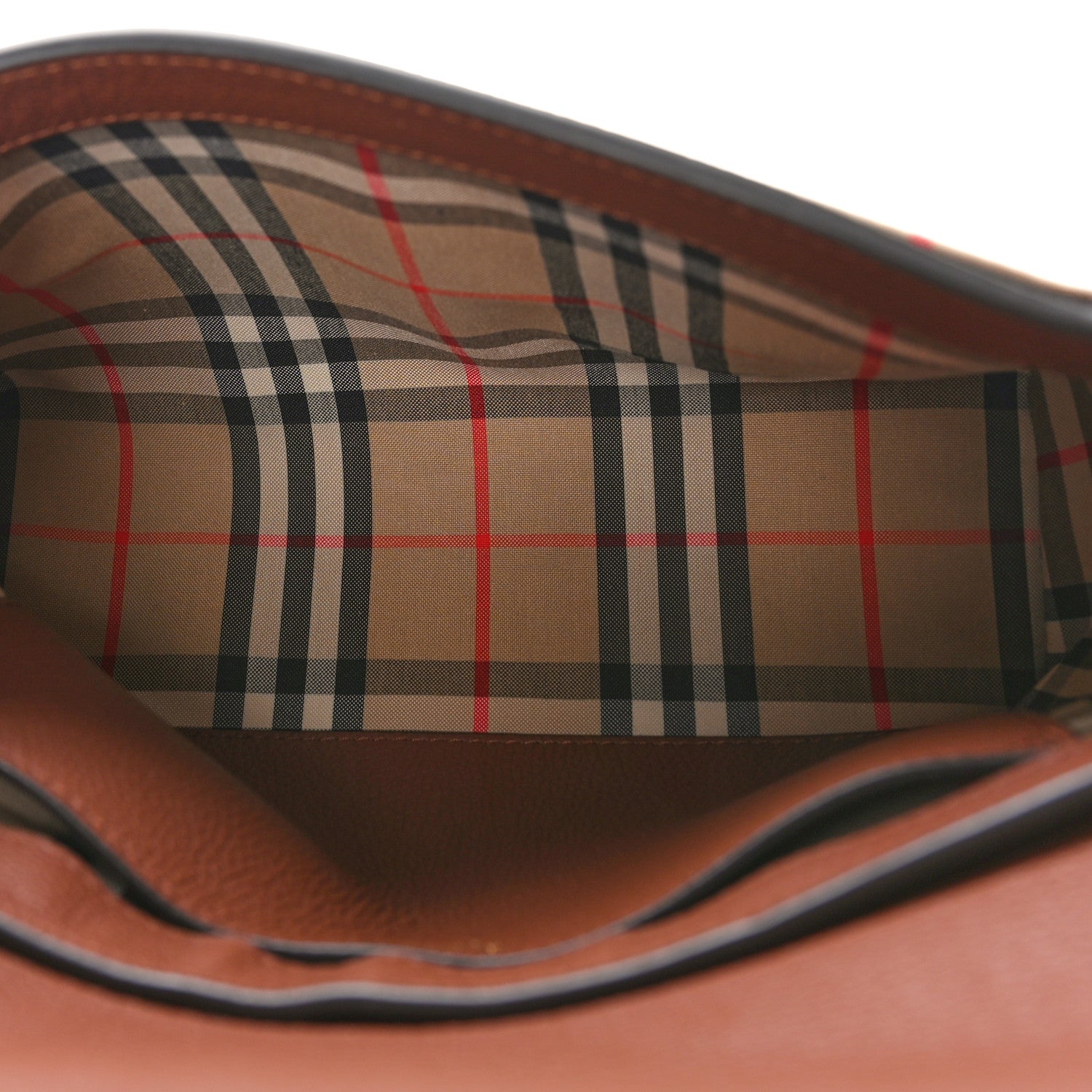 Burberry Calfskin Vintage Check Note Crossbody Bag Tan 5 of 7