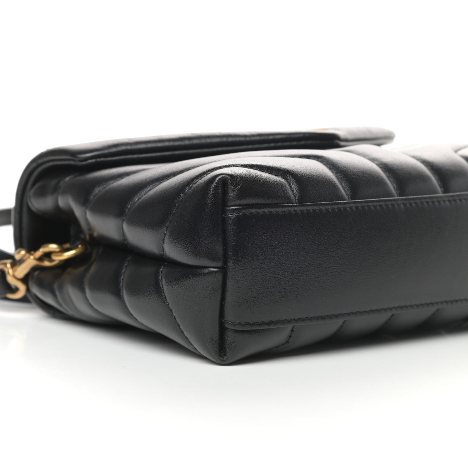 Saint Laurent Calfskin Y Quilted Monogram Toy Loulou Crossbody Bag Black 7 of 9