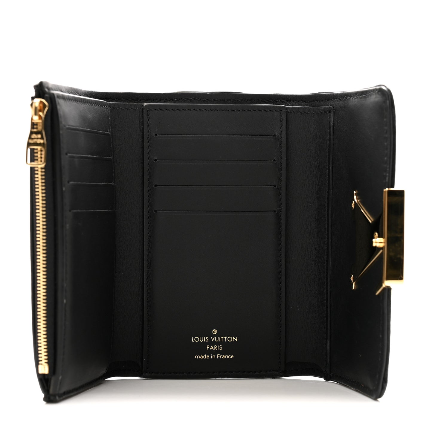 Padded Monogram Lambskin Capucines Compact Maxi Wallet Black