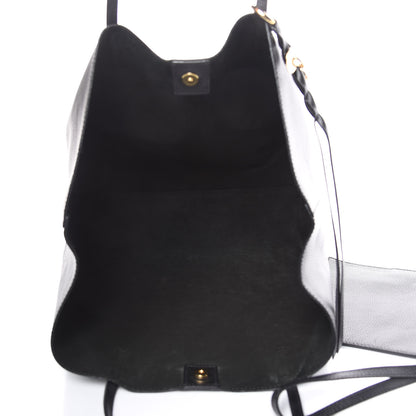 Alexander McQueen Grained Calfskin Skull Open Shopper Tote Black 6 of 9
