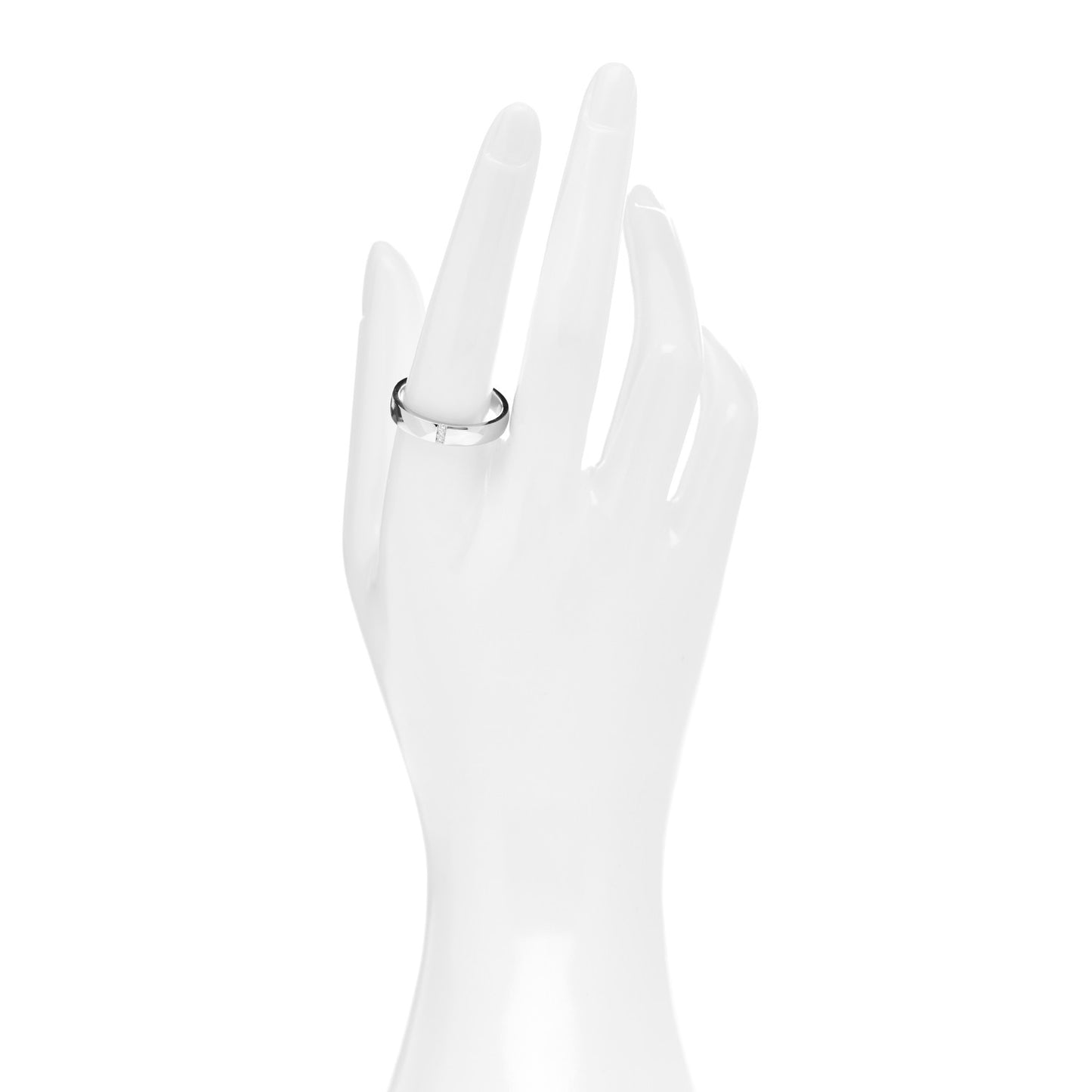 Platinum Diamond Vertical Row Wedding Band Ring 60 9.25