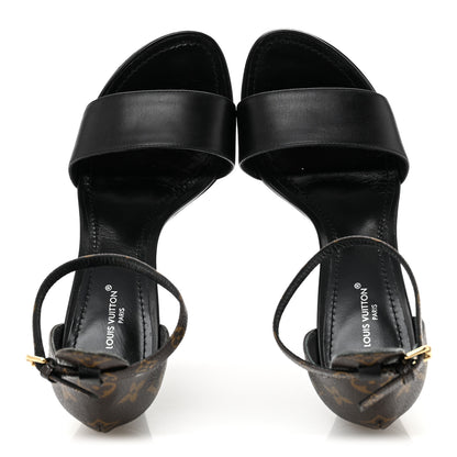 Louis Vuitton Monogram Afterglow Platform Sandals 37 Black 2 of 9