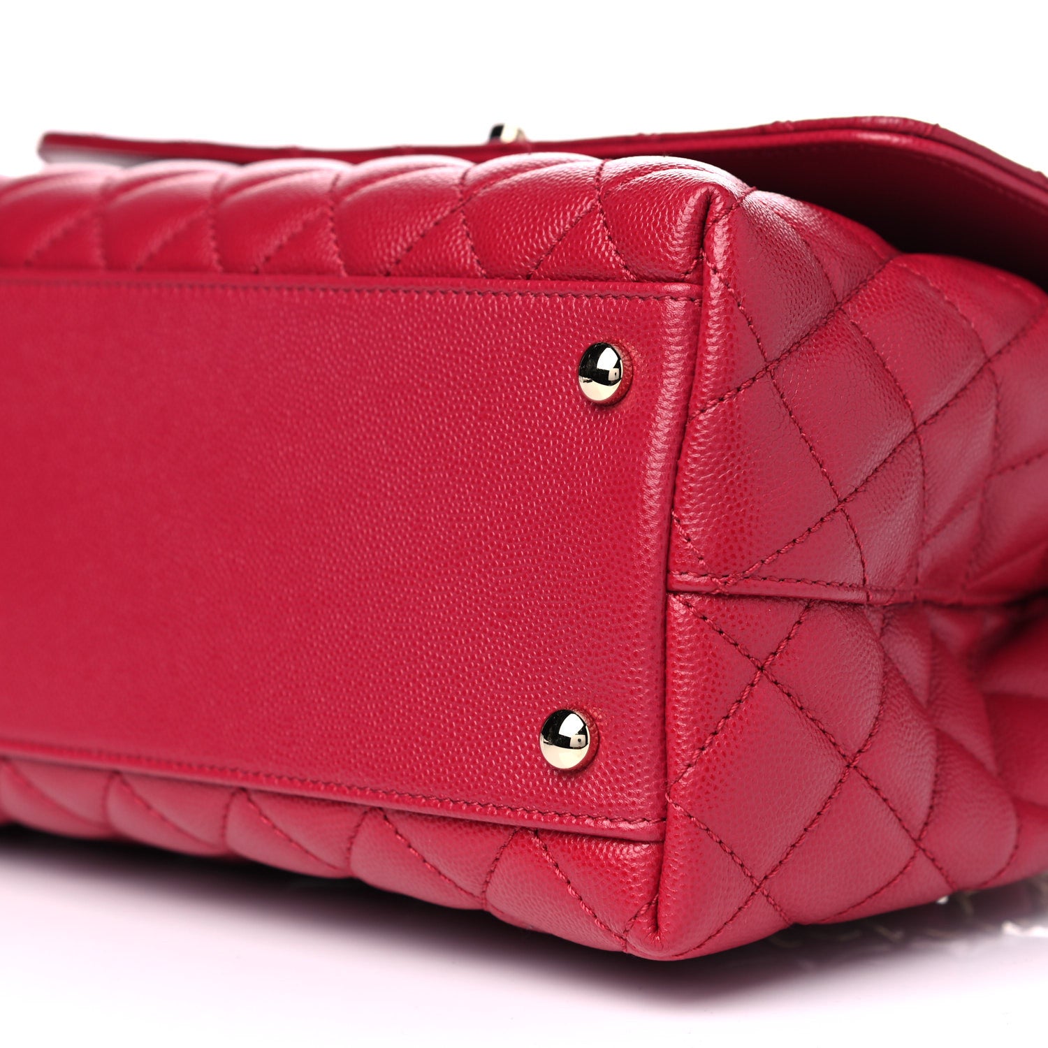 Chanel Caviar Quilted Small Coco Handle Flap Dark Pink 11 of 11