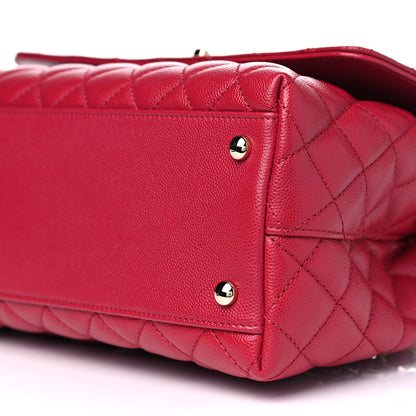 Chanel Caviar Quilted Small Coco Handle Flap Dark Pink 11 of 11