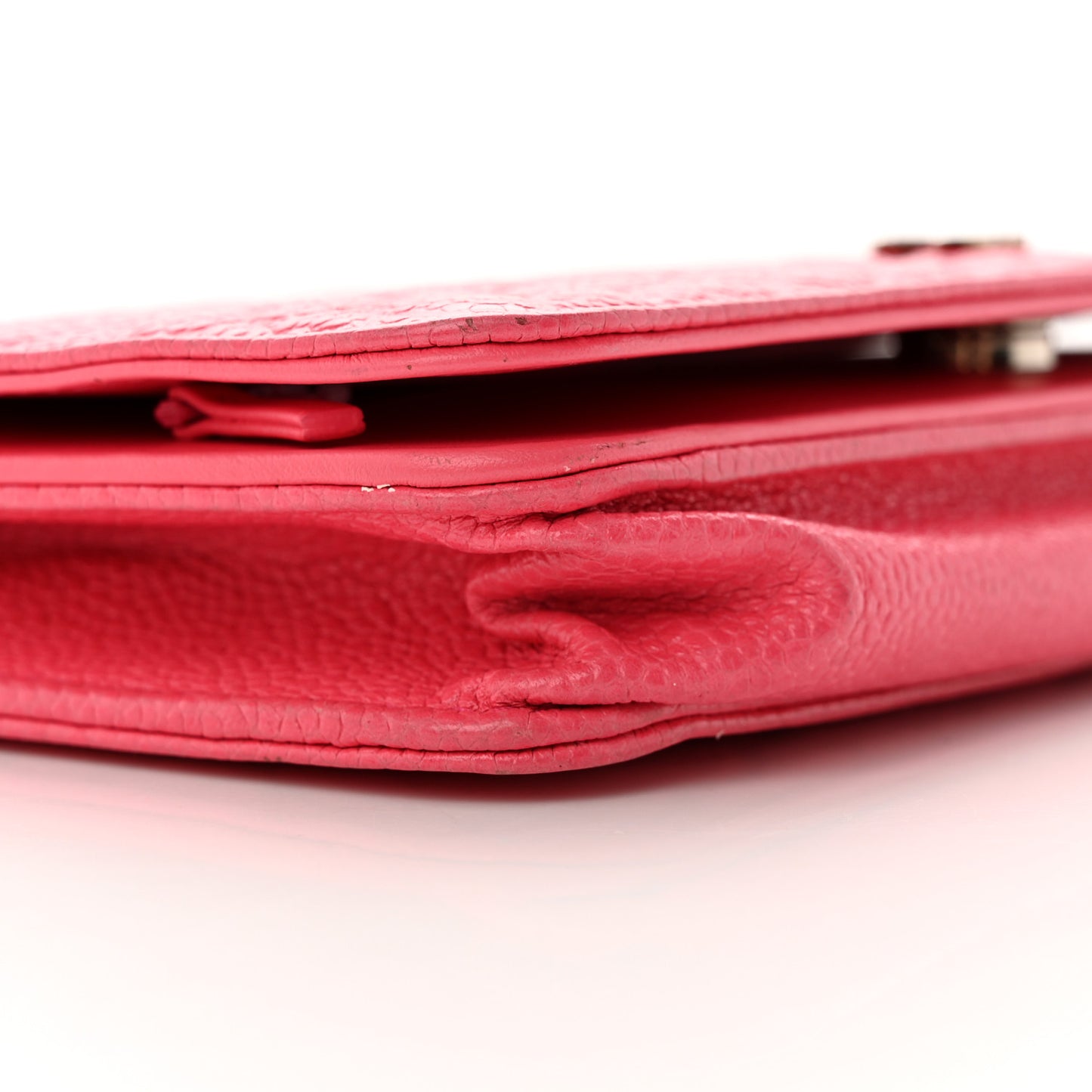 Caviar Camellia Embossed Wallet On Chain WOC Pink