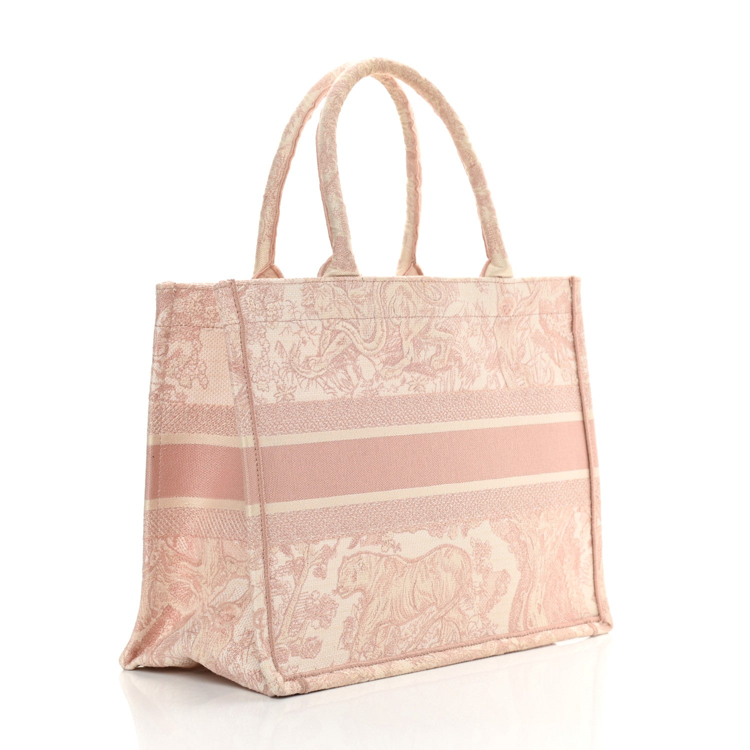 Christian Dior Canvas Toile De Jouy Embroidered Medium Book Tote Pink 3 of 16