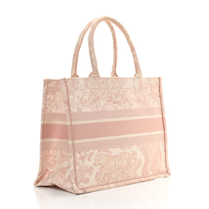Christian Dior Canvas Toile De Jouy Embroidered Medium Book Tote Pink 3 of 16
