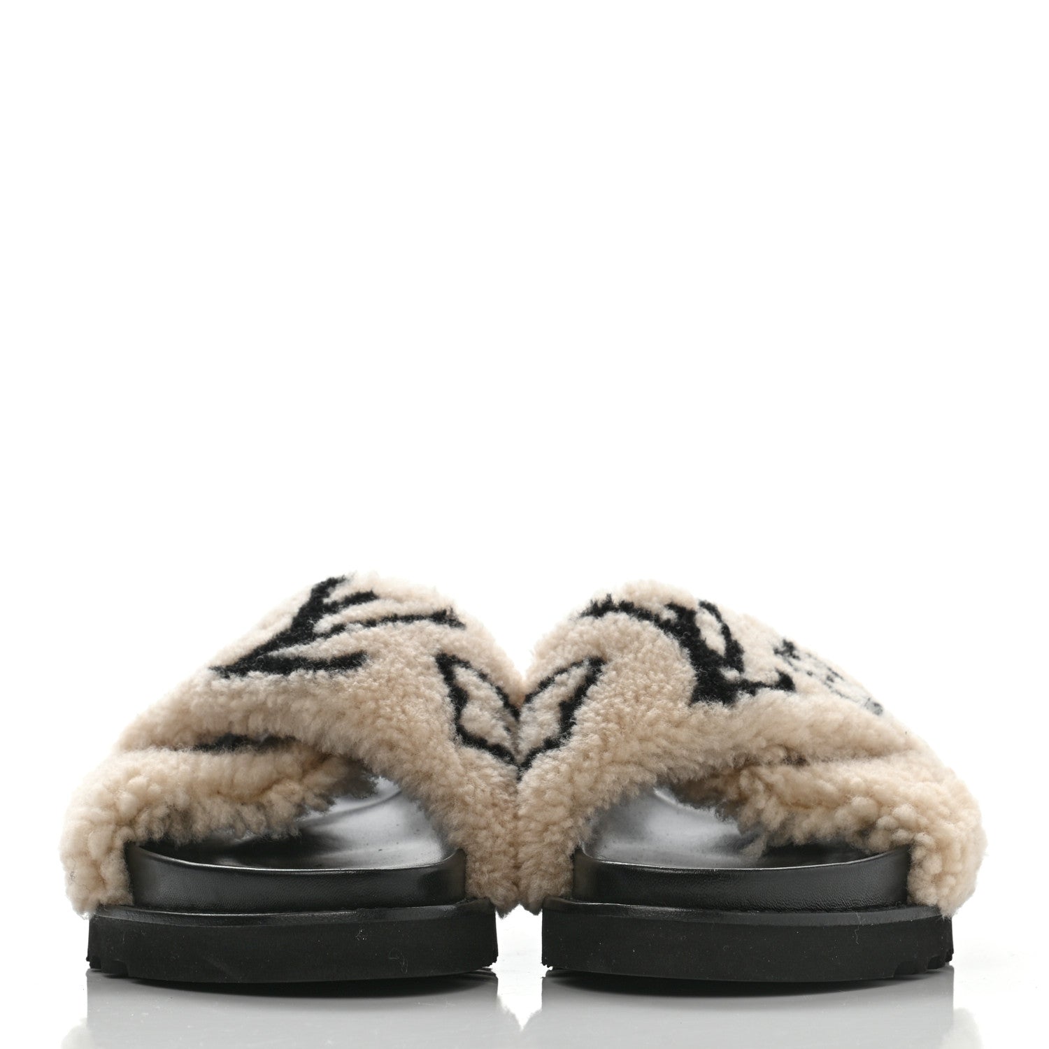 Louis Vuitton Shearling Calfskin Paseo Flat Comfort Sandal 38.5 Beige 2 of 13