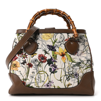 Gucci Canvas Floral Small Diana Bamboo Handle Bag Brown 1 of 10