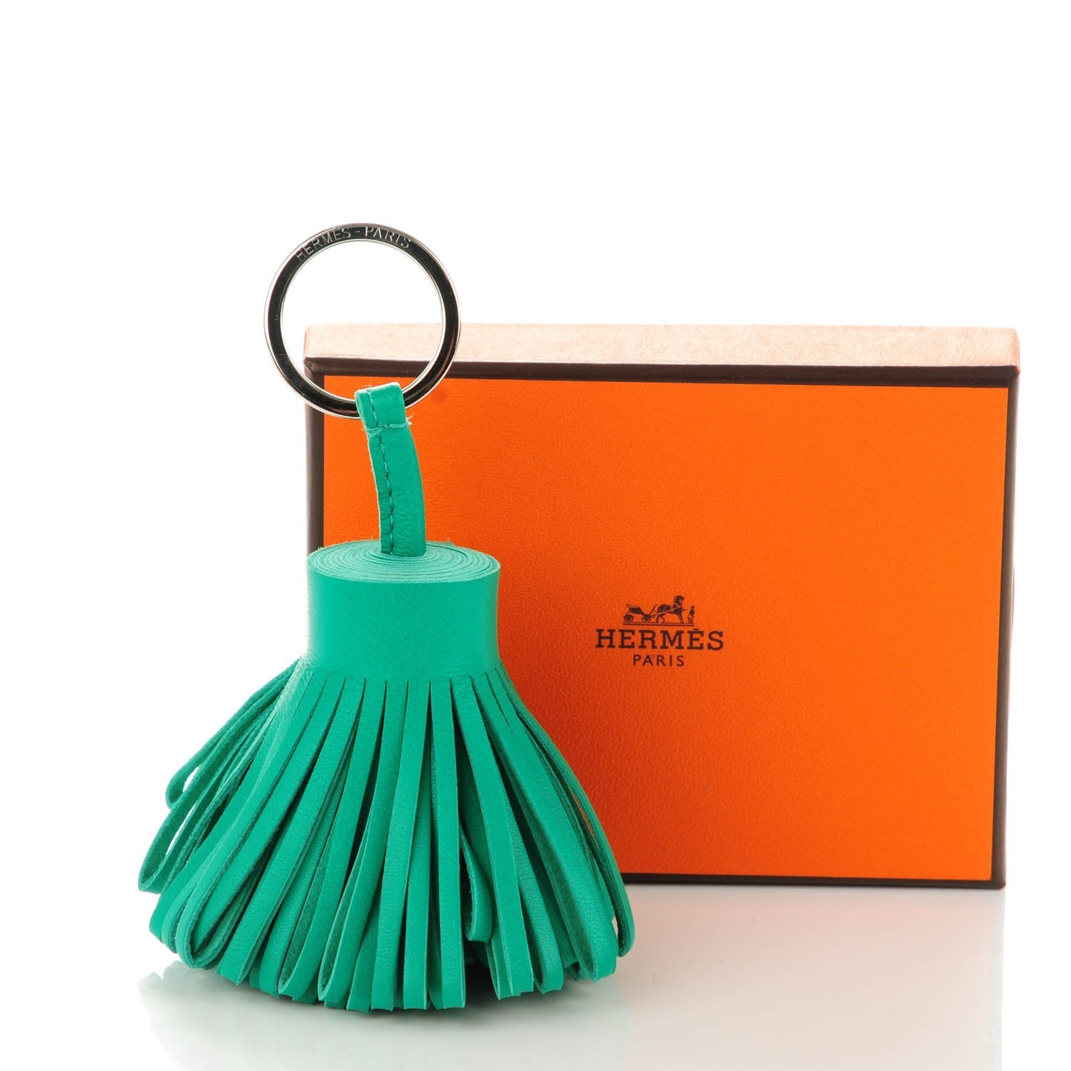 Hermes Lambskin Carmen Tassel Key Holder Menthe 5 of 5