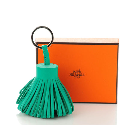 Hermes Lambskin Carmen Tassel Key Holder Menthe 5 of 5