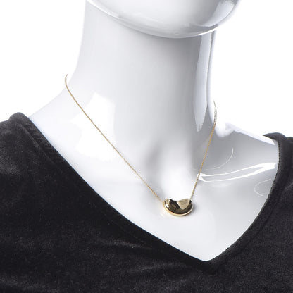 Tiffany 18K Yellow Gold 20mm Elsa Peretti Bean Pendant Necklace 2 of 7