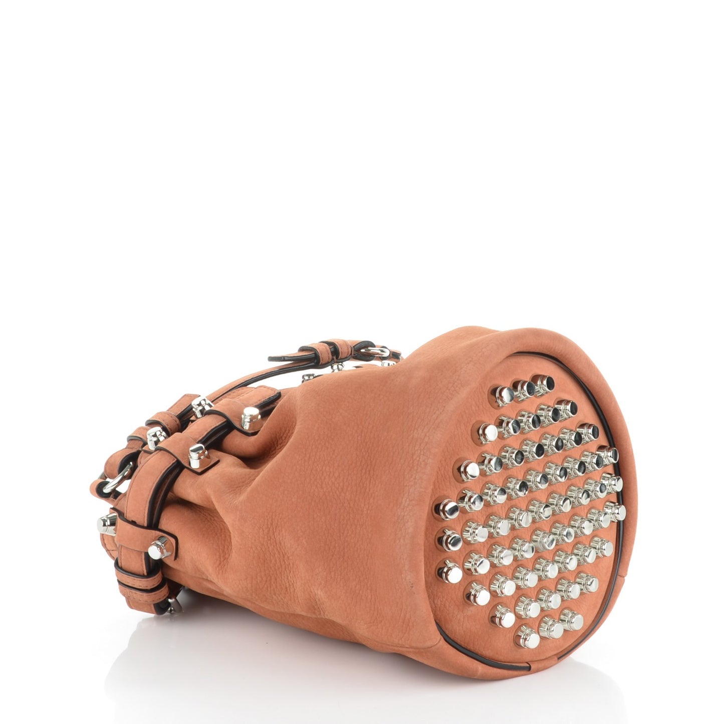 Nubuck Diego Bucket Bag Blush Pale Nickel Hardware