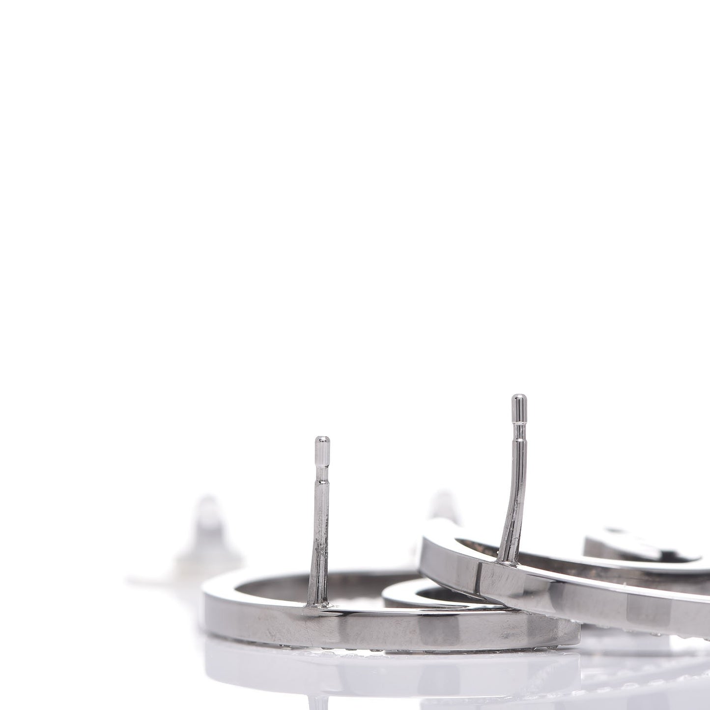 Strass Crystal CC Moon Earrings Silver