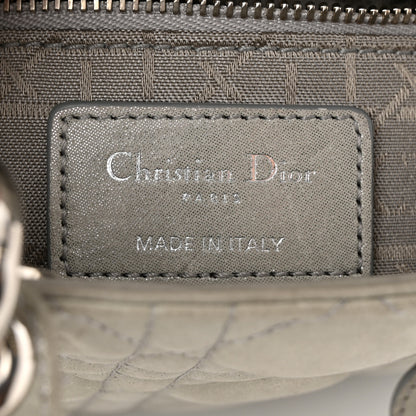 Christian Dior Metallic Nubuck Cannage Mini Lady Dior Silver 6 of 11