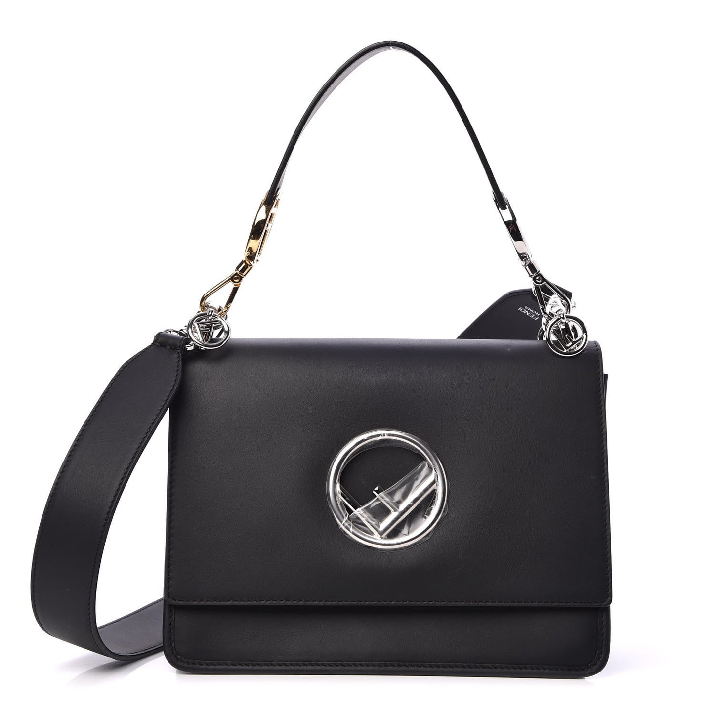 Vitello Century Opaco F is Fendi Kan I Shoulder Bag Black