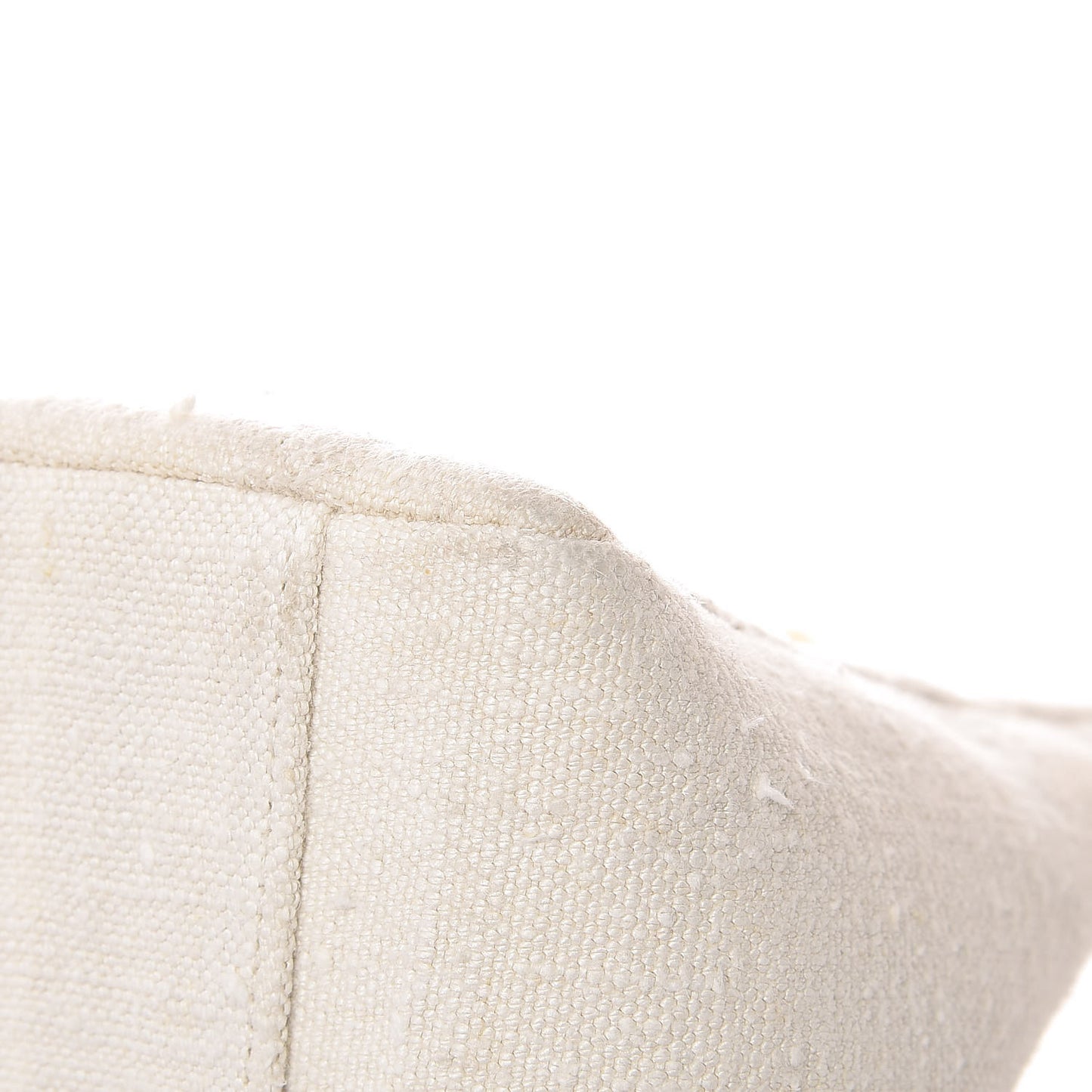 Linen Quilted CC Shopping Tote Beige