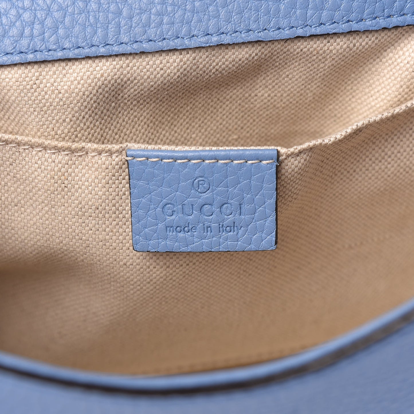 Calfskin Mini GG Marmont Top Handle Bag Clear Sky Blue