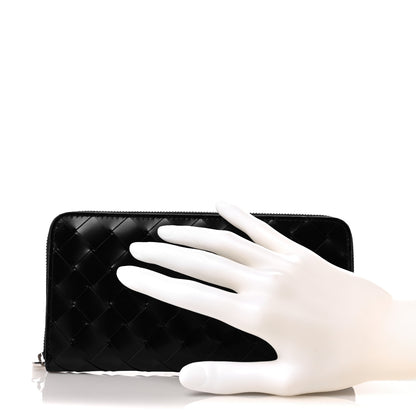 Bottega Veneta Nappa Intrecciato Zip Around Wallet Black 2 of 8