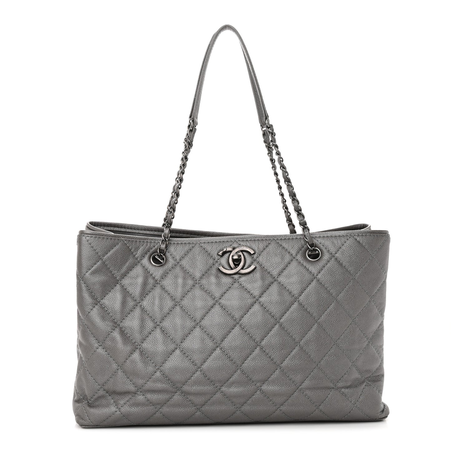 Metallic Caviar Large Be Caviar Tote Grey
