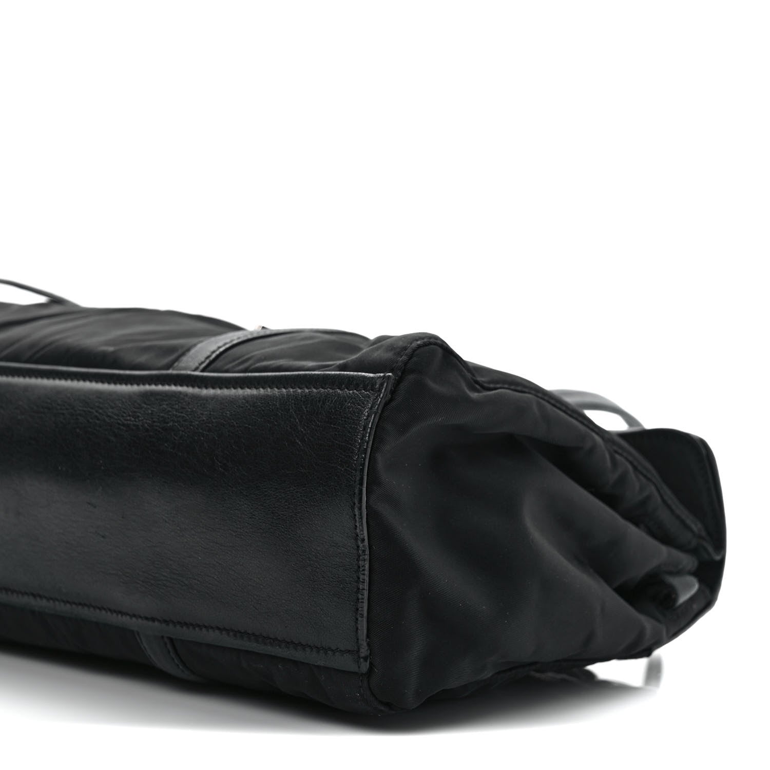 Prada Tessuto Nylon Nappa Foldover Pushlock Satchel Black 8 of 12