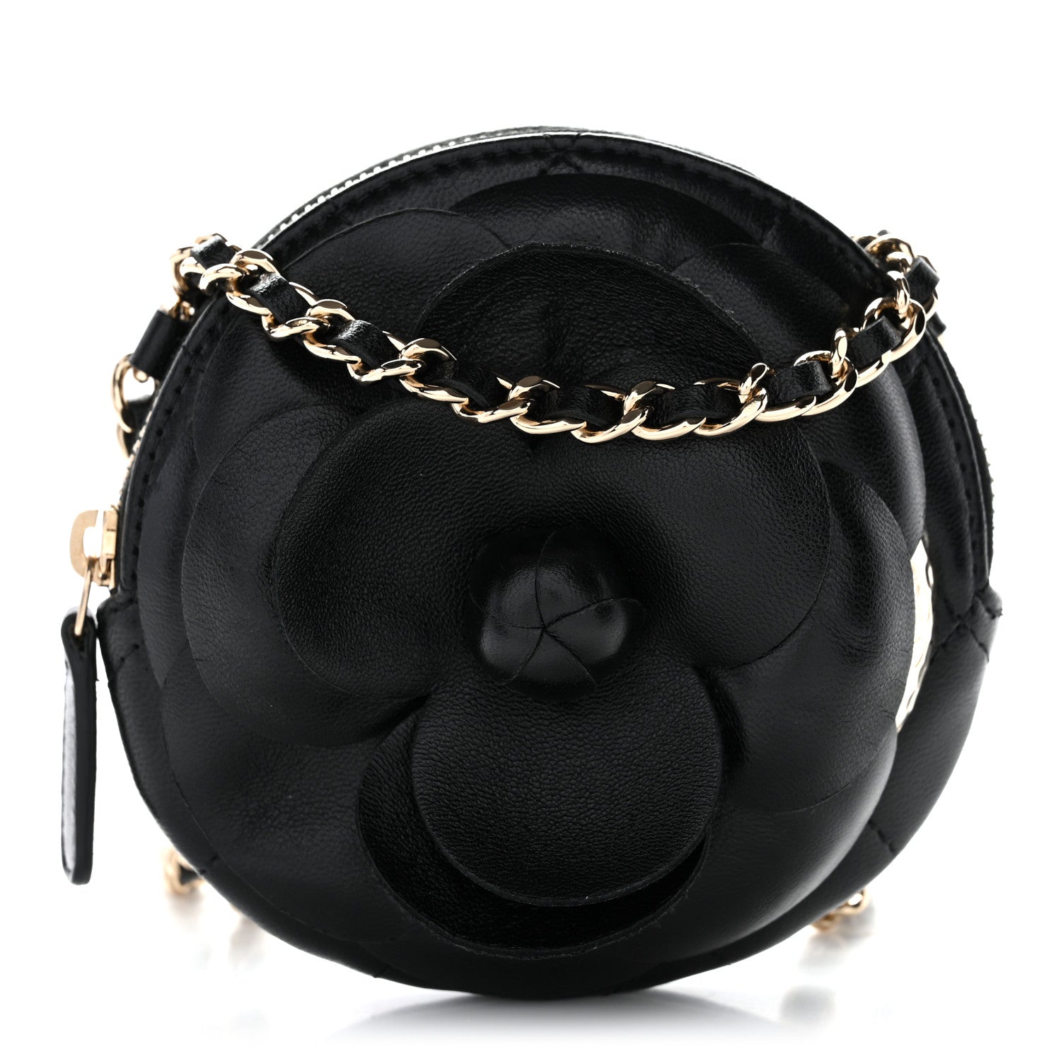 Chanel Lambskin Mini Camellia Bouquet Clutch With Chain Black 1 of 10