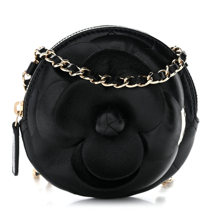 Chanel Lambskin Mini Camellia Bouquet Clutch With Chain Black 1 of 10